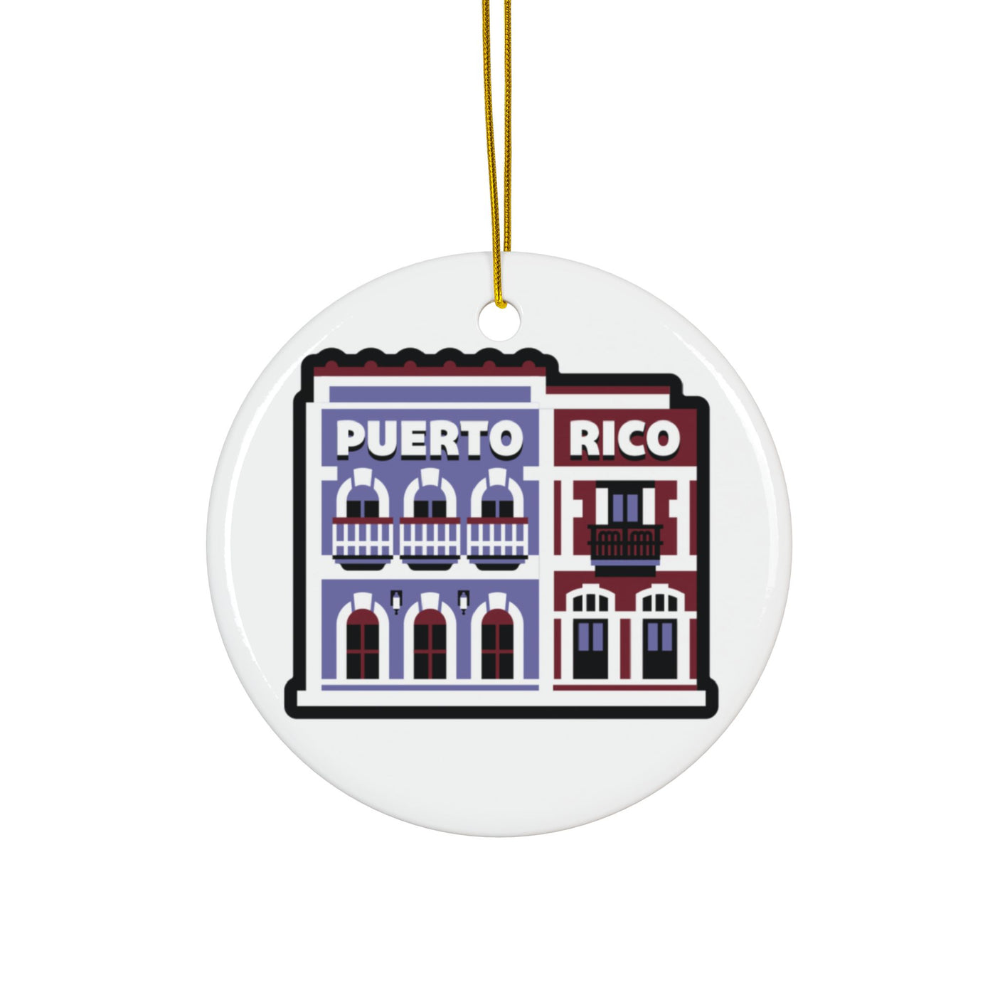 Puerto Rico Ceramic Christmas Ornament