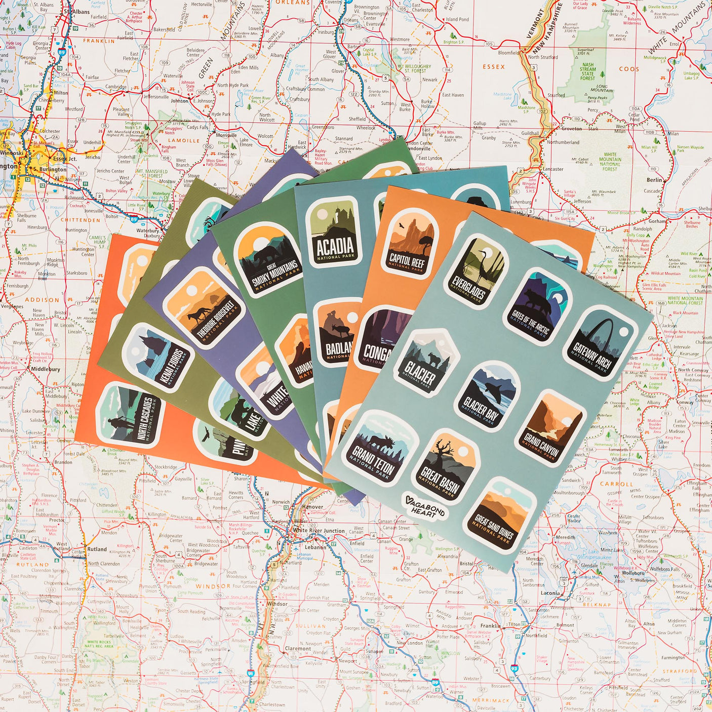 All 63 National Parks MINI Stickers