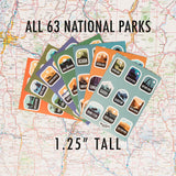 All 63 National Parks MINI Stickers