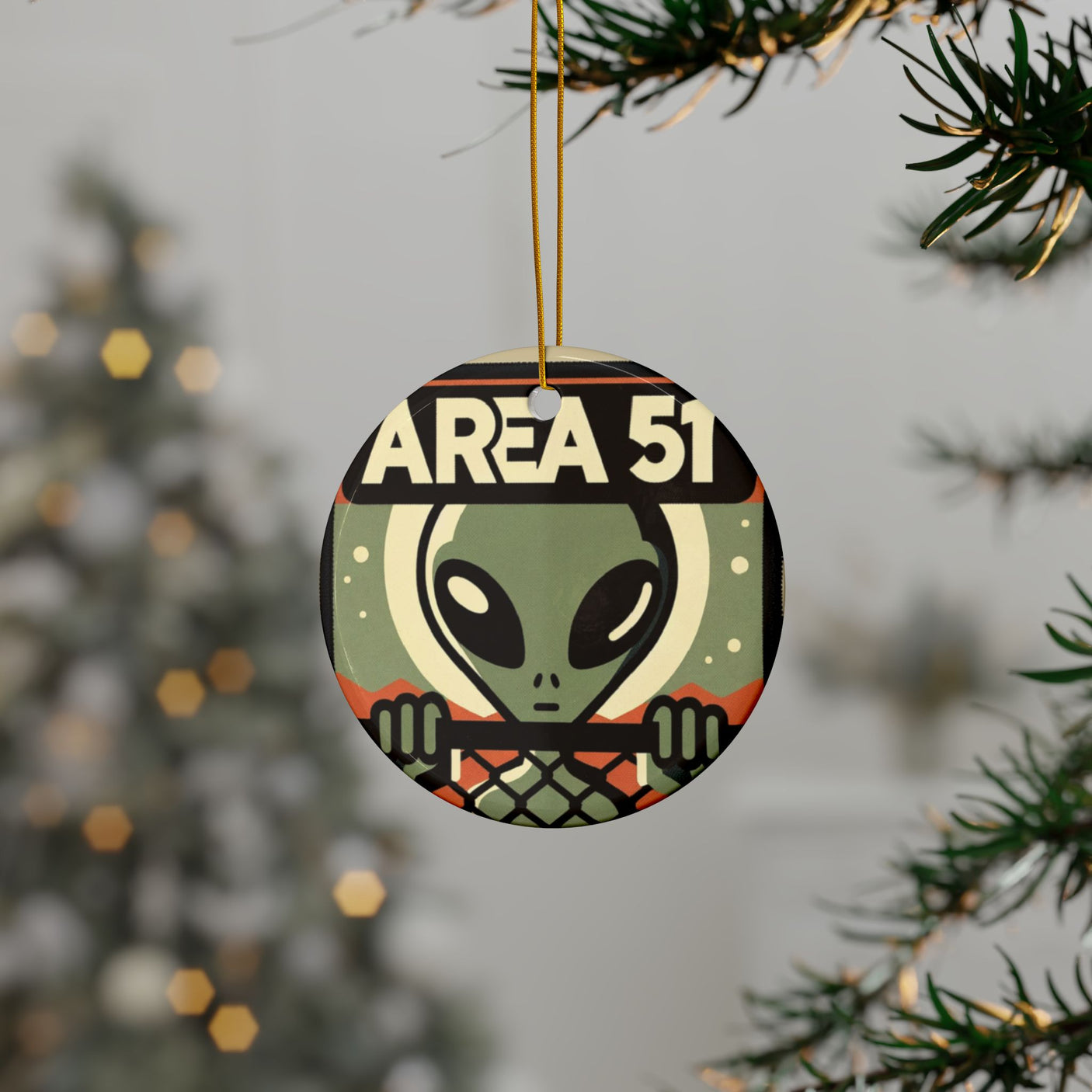 Area 51 Ceramic Christmas Ornament