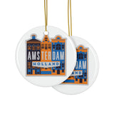 Amsterdam The Netherlands Ceramic Christmas Ornament