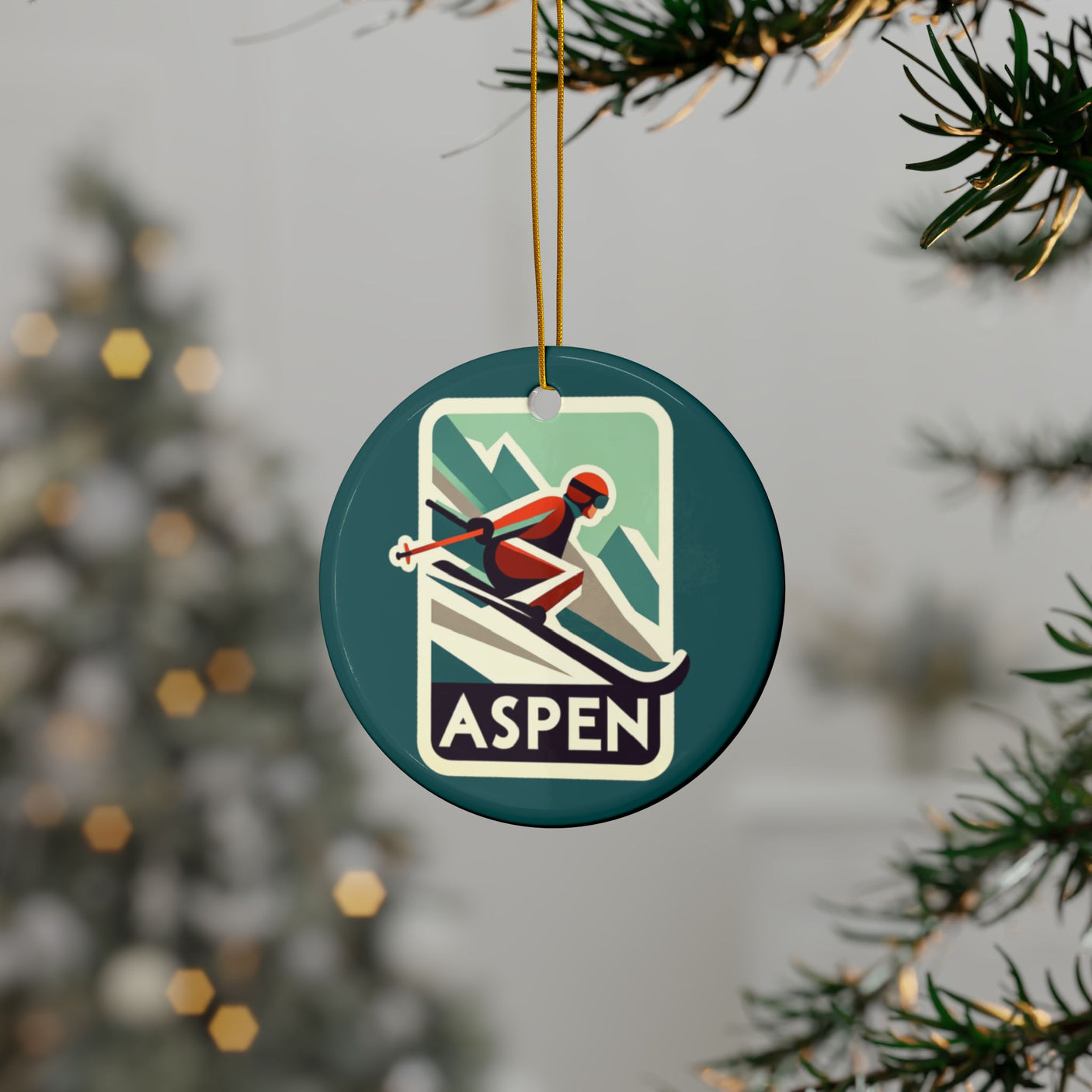 Aspen, CO Ceramic Christmas Ornament