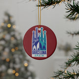 Barcelona, Spain Ceramic Christmas Ornament