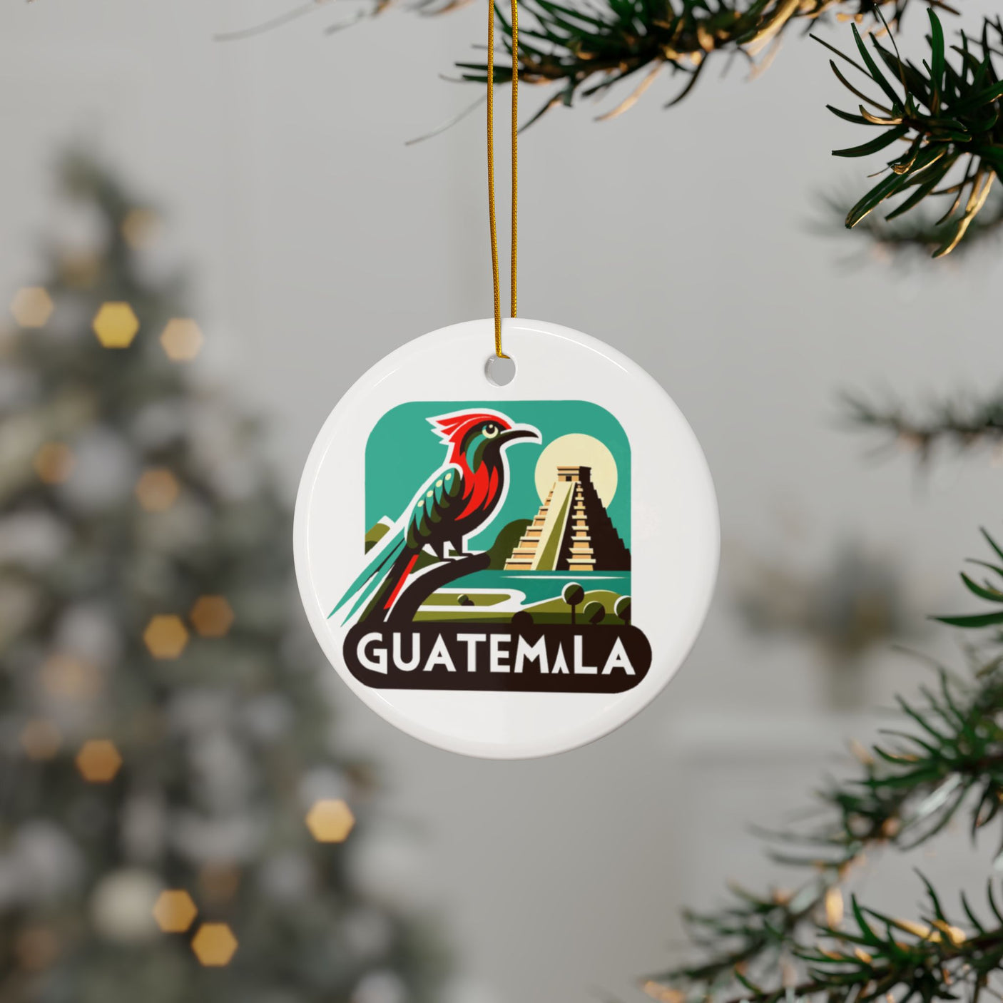 Guatemala Ceramic Christmas Ornament