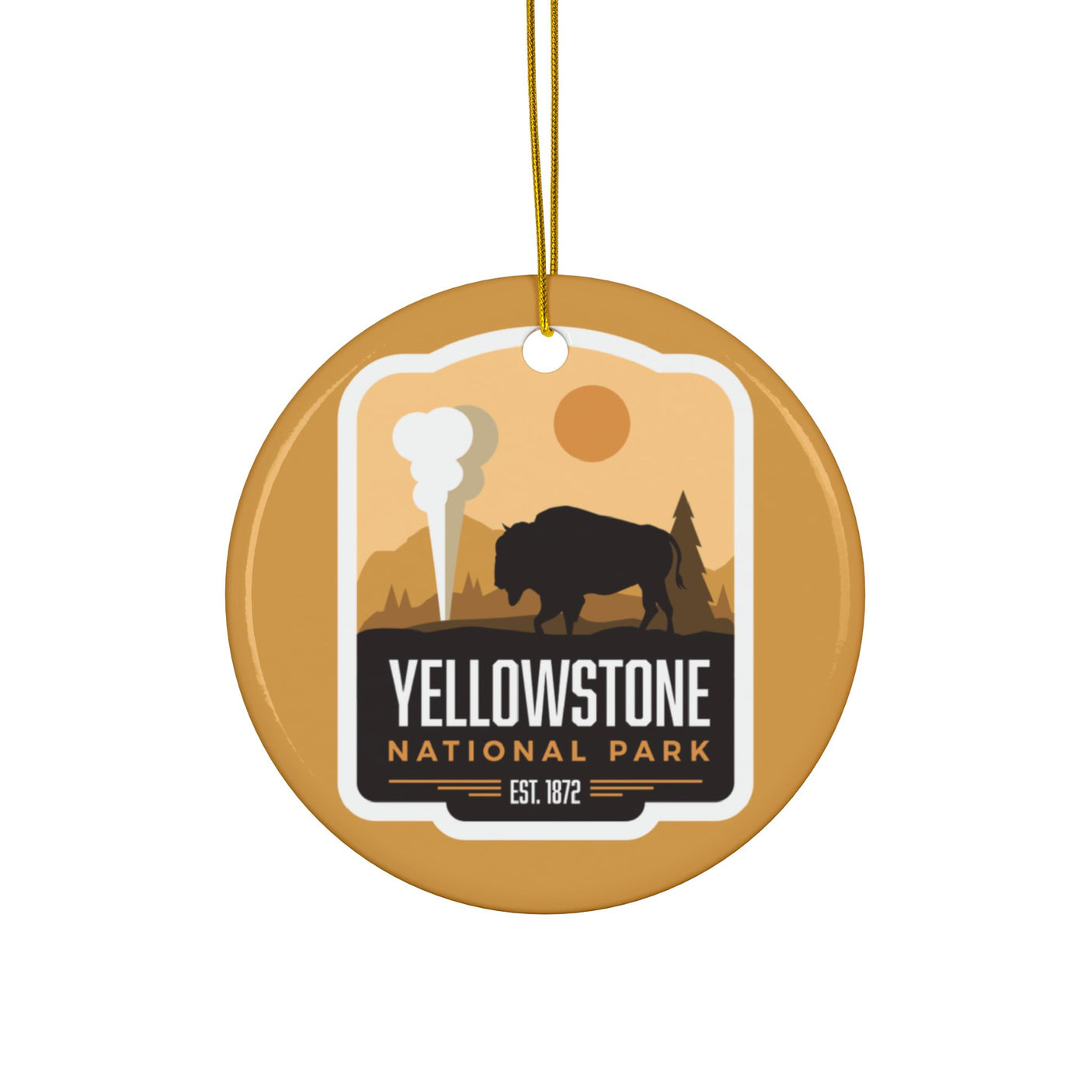 Yellowstone National Park Ceramic Christmas Ornament