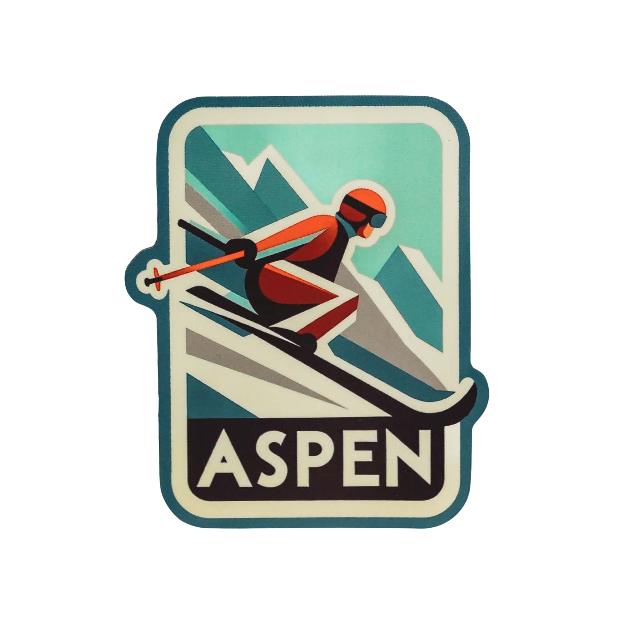 Aspen Colorado Ski Decal Sticker – 3 5/8" X 2 5/8" – Skiing Snowboarding, Multi-Color