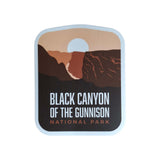 Black Canyon of the Gunnison National Park sticker featuring a stylized canyon design in earthy tones.