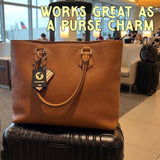 image of a keychain being used as a purse charm
