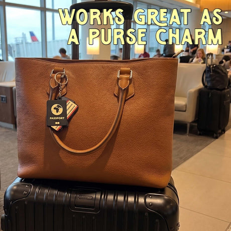 image of a keychain being used as a purse charm
