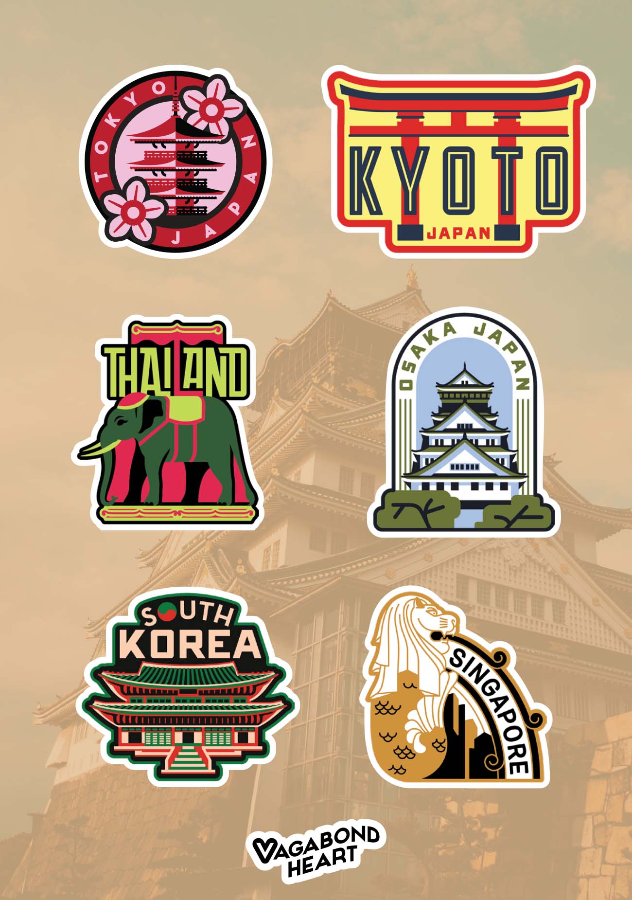 MINI Travel Stickers - 65 Locations!