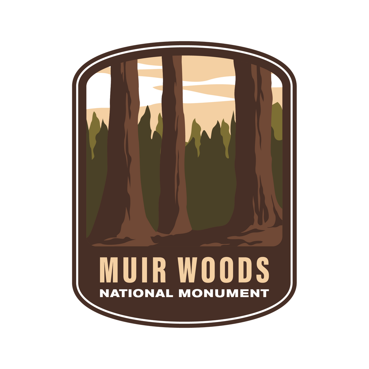 Muir Woods National Monument Aufkleber – Kalifornisches Reisesouvenir, Vinyl, Wasserdicht