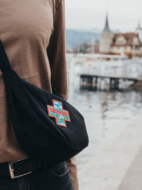 switzerland patch on a bag