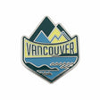 Vancouver British Columbia pin featuring mountains, water, and a blue-green color scheme.