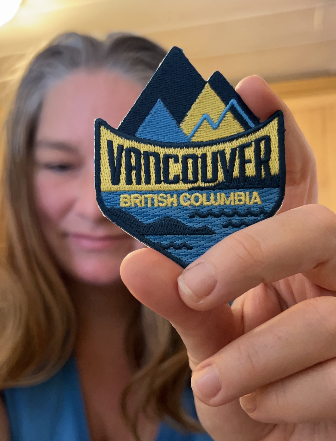 vancouver iron on patch selfie