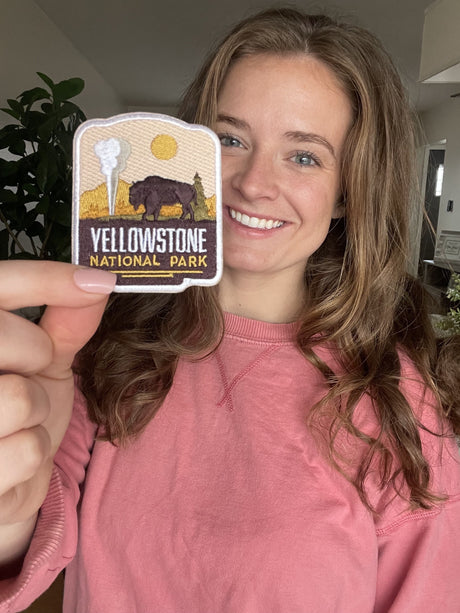 Yellowstone national park patch selfie