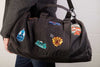 travel patches on a bag