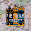 Amsterdam patch on a map background