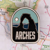 Arches pin on a map background