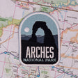 Arches patch on a map background