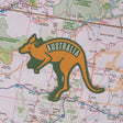 Australia sticker on a map background