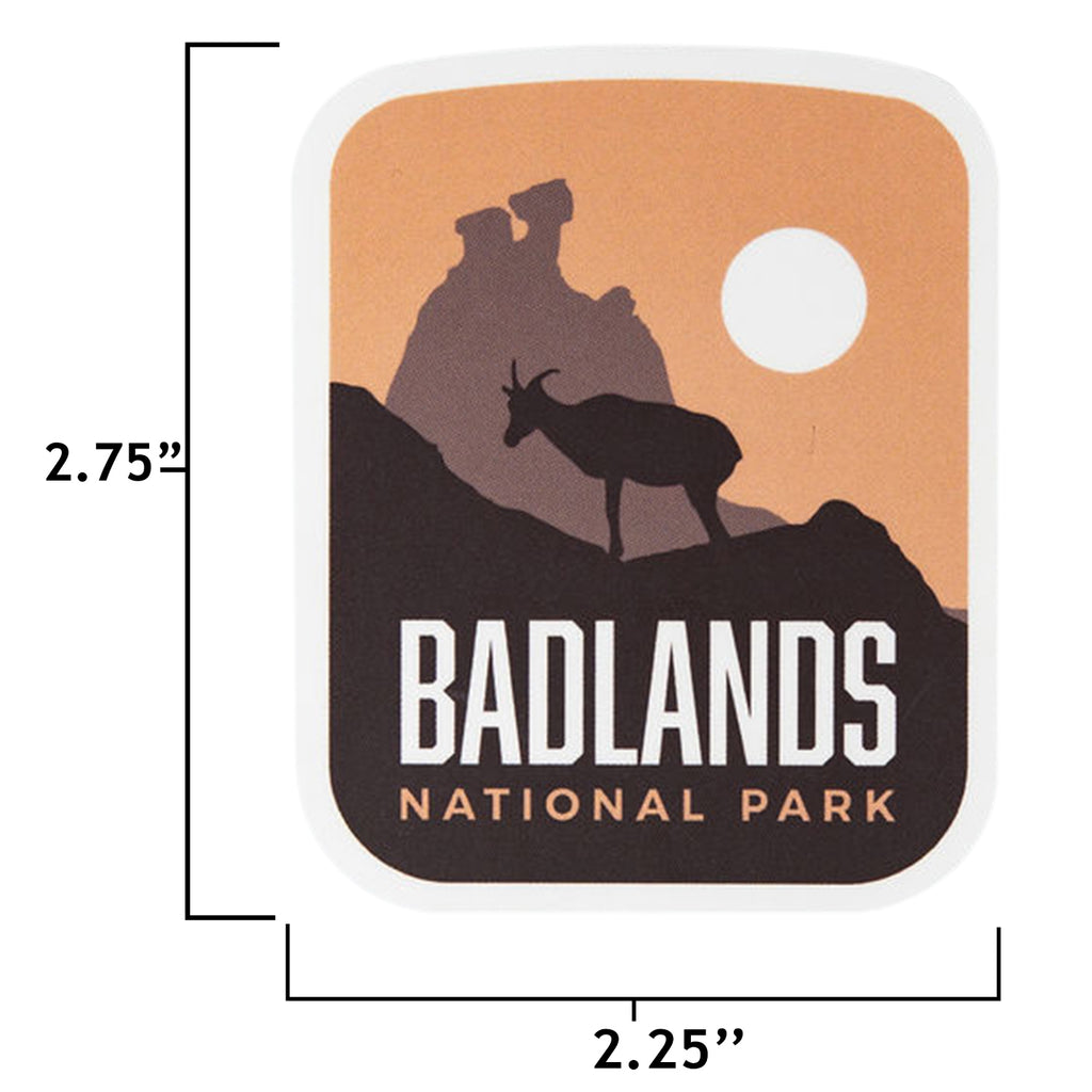 Badlands sticker size information