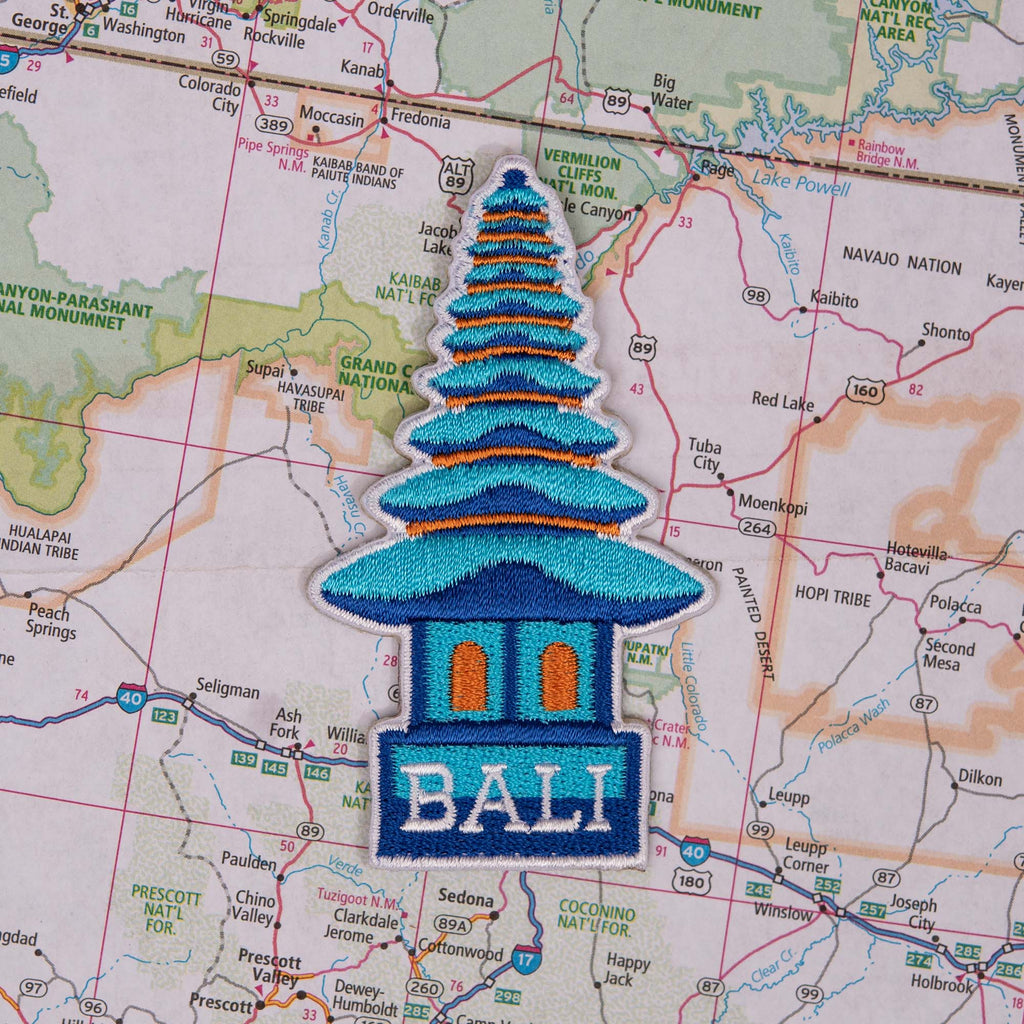 Bali patch on a map background