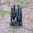 Barcelona patch on a map background