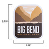 Big Bend sticker size information