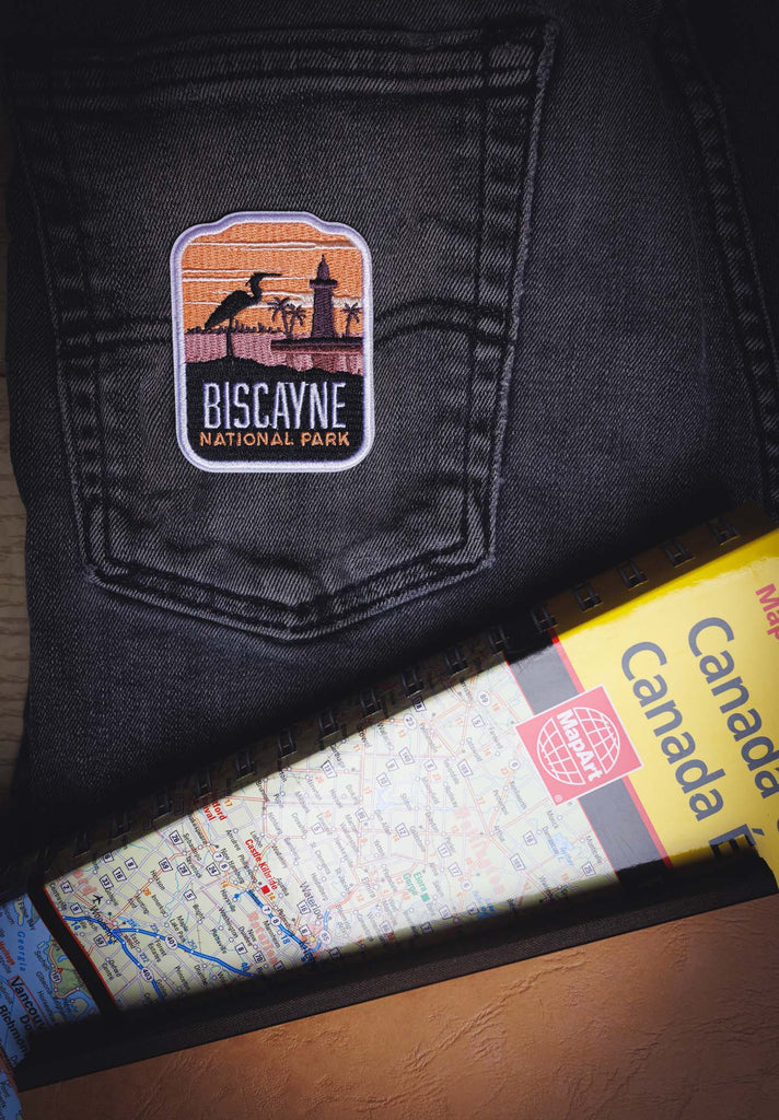 Biscayne patch on a jeans