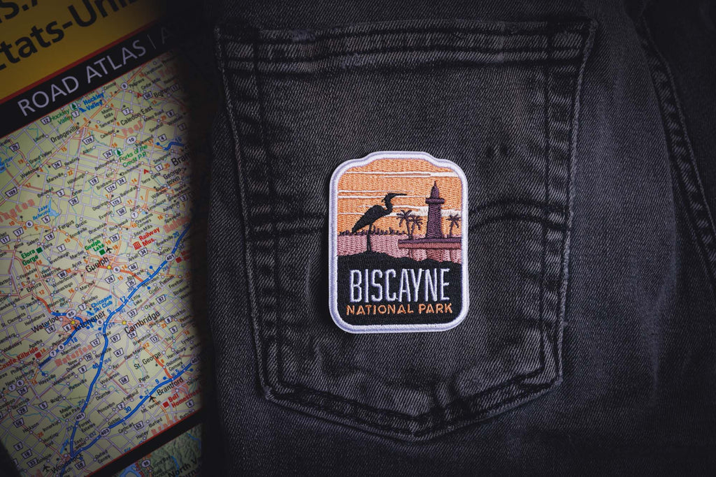 travel patch on jeans