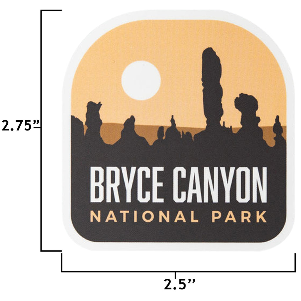 Bryce sticker size information