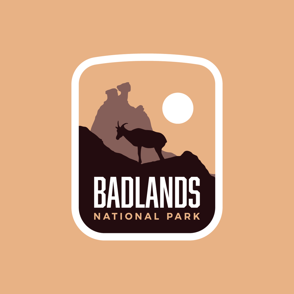 Badlands sticker with colored background