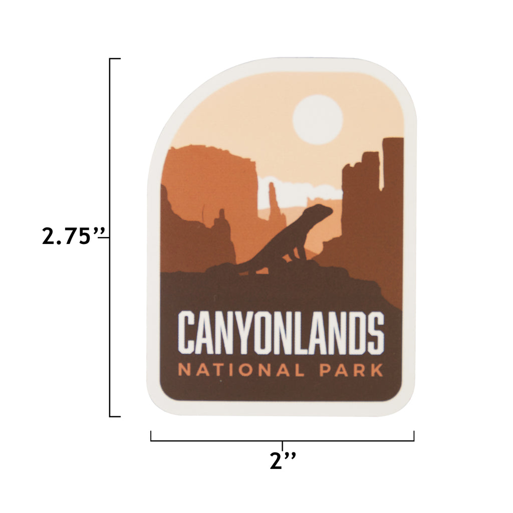 Canyonlands sticker size information