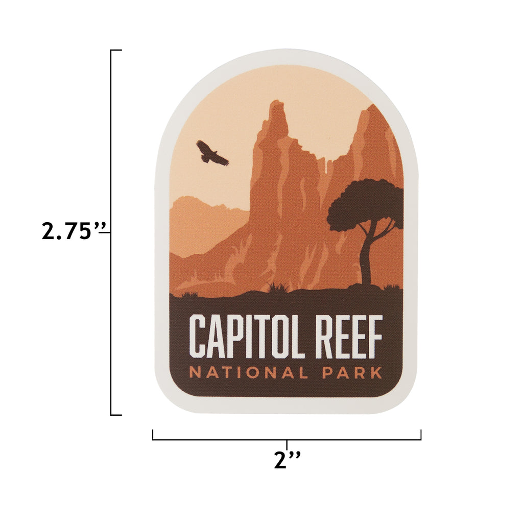 Capitol Reef sticker size information