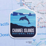 Channel Islands sticker on a map background