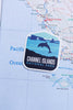 Channel Islands sticker on a map