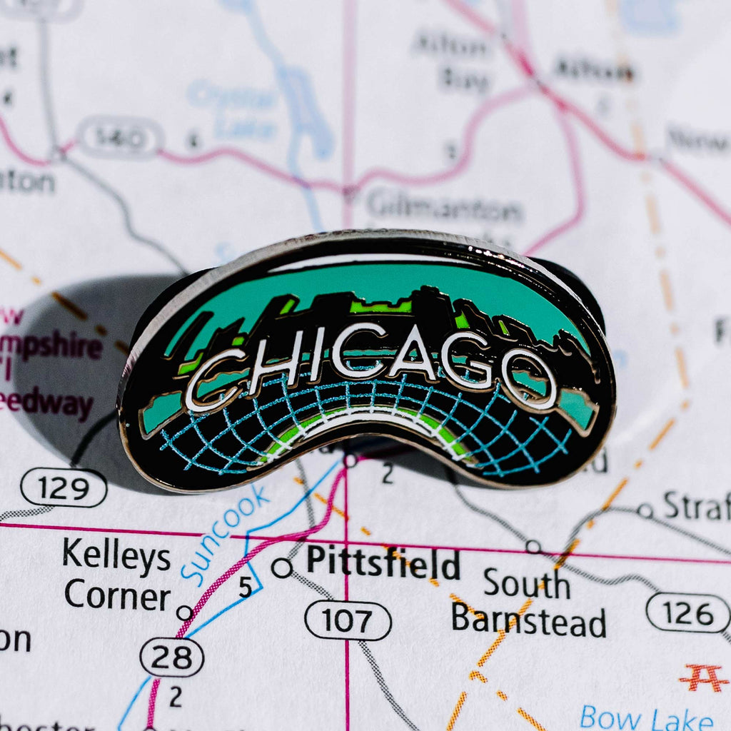 Chicago pin on a map background