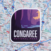 Congaree sticker on a map background