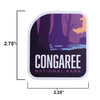 Congaree sticker size information