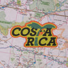 Costa Rica sticker on a map background