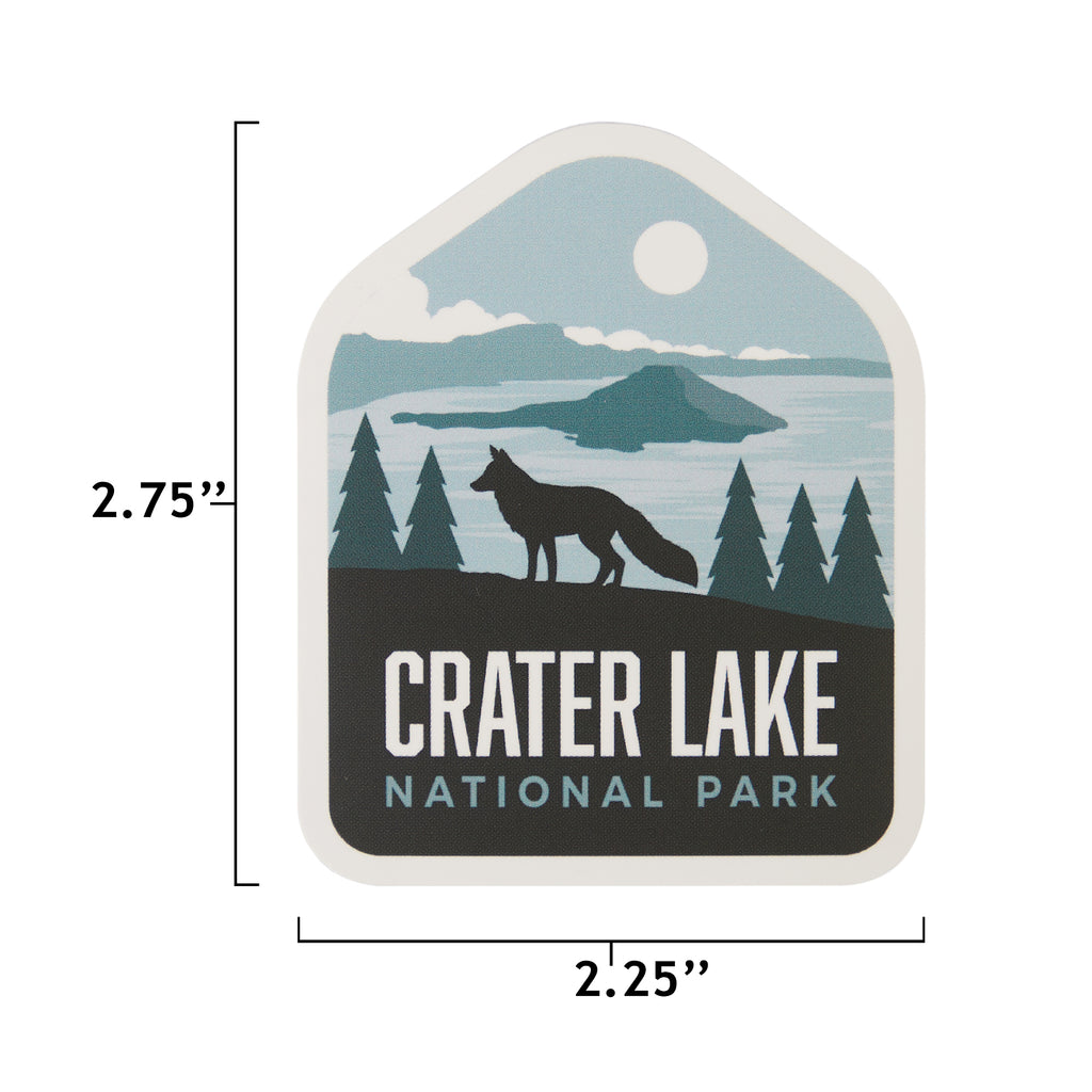 Crater Lake sticker size information