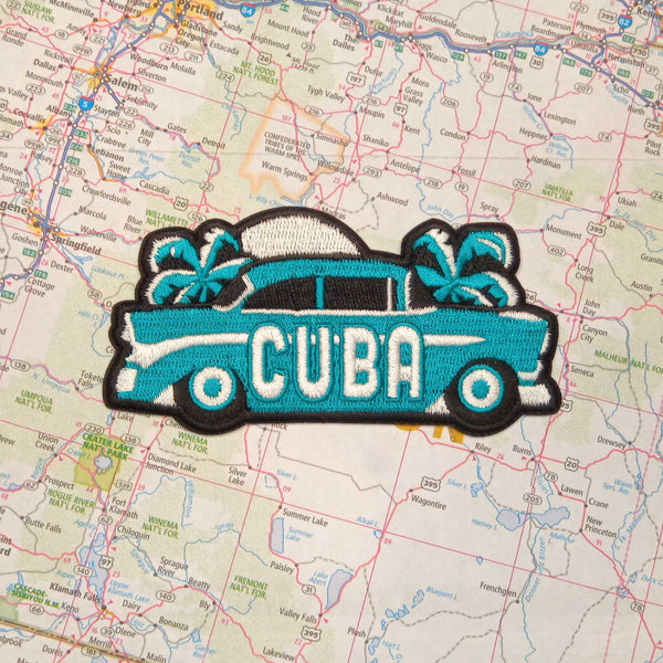 Cuba patch on a map background
