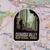 Cuyahoga Valley patch on a map background