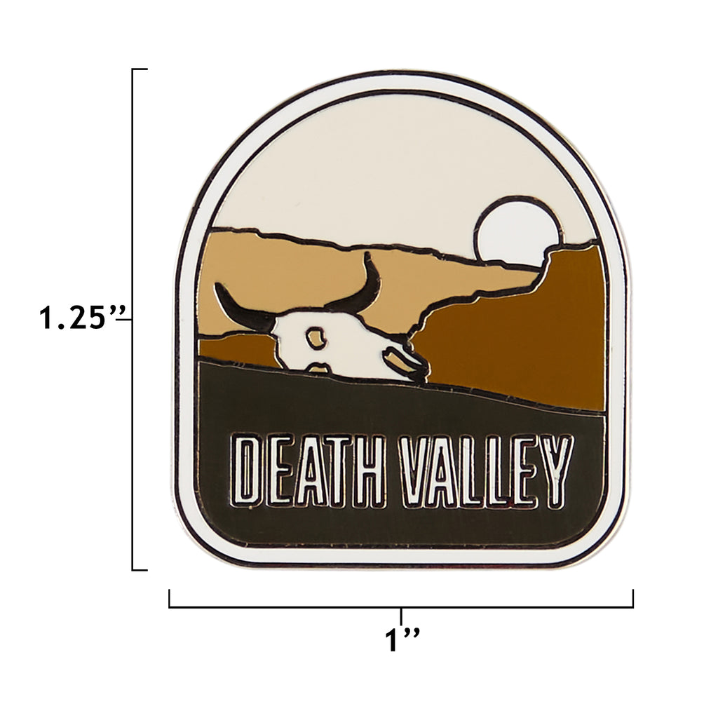 Death Valley pin size information