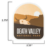 Death Valley sticker size information