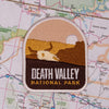 Death Valley patch on a map background