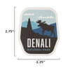 Denali sticker size information
