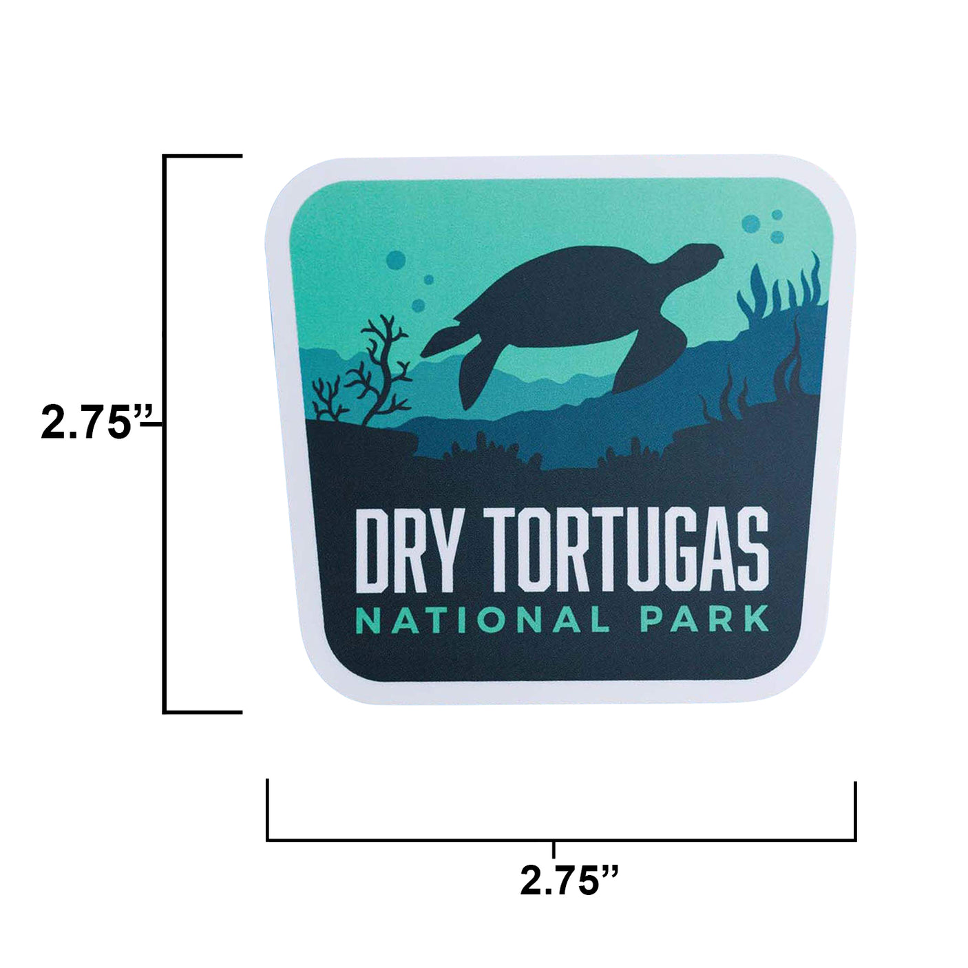 Dry Tortugas sticker size information
