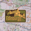 Edinburgh sticker on a map background