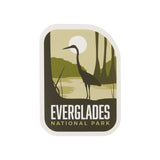 BONUS National Park sticker featuring a heron silhouette and Everglades National Park text in earthy tones.